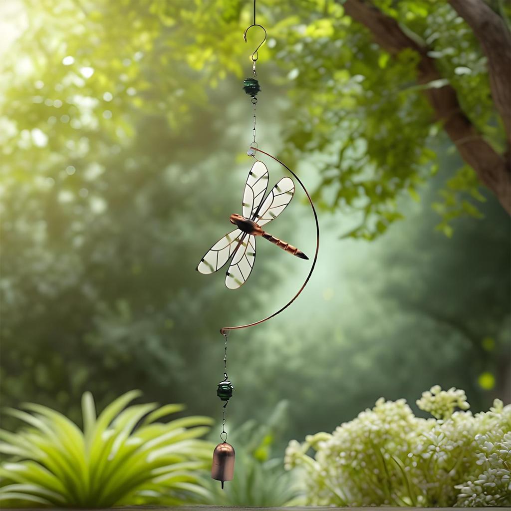 Solar Wind Chimes 2D Waterproof Dragonfly Glowing Decor Wind Chimes For Outside Solar Powered For Garden Yard Patio Porch