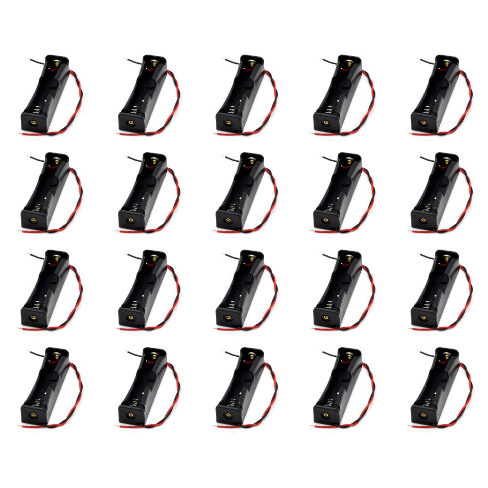 20Pcs Plastic 18650 Battery Storage Box 1 2 3 4 Slot Way DIY Batteries Clip Holder Container With Wire Lead For 18650 Battery