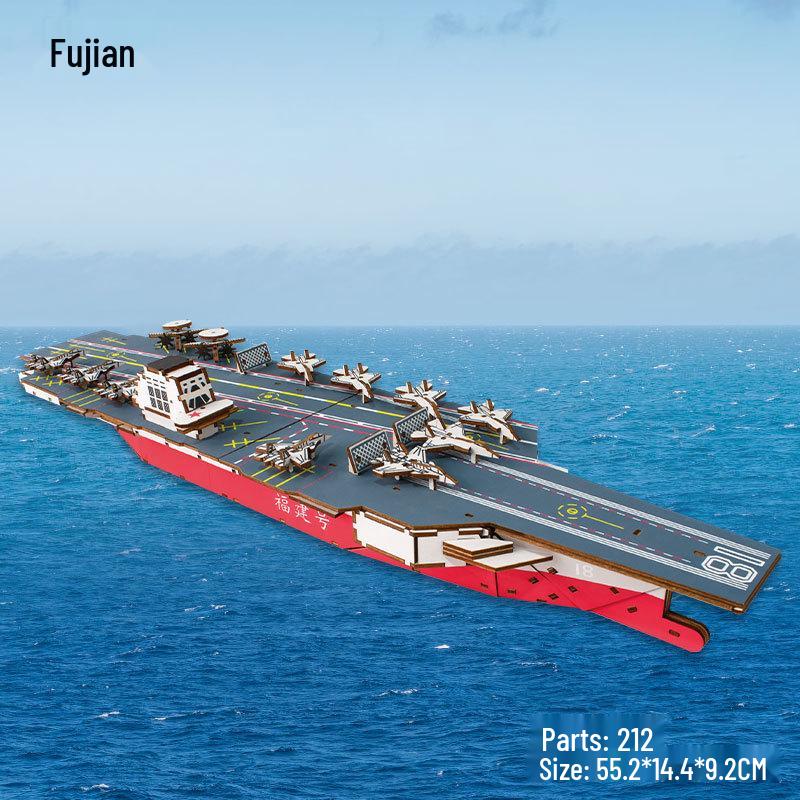 Wooden 3D Military Puzzle Model - Educational DIY Toy for Boys