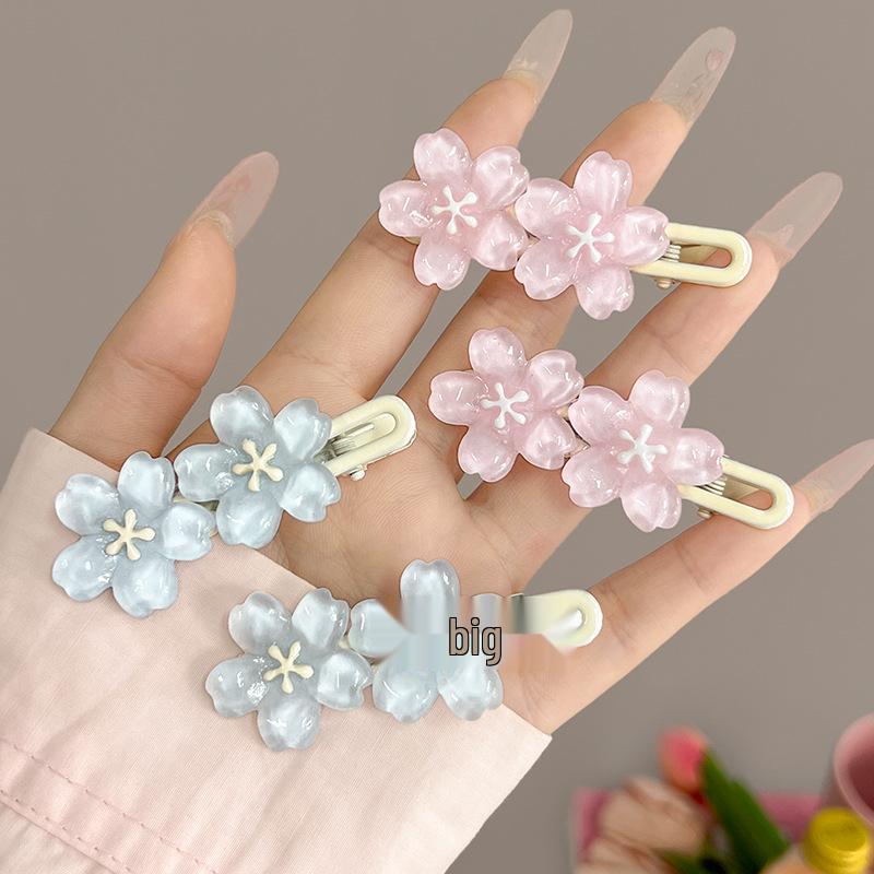 

Cherry Blossom Hair Clip for Women: Versatile Side Bangs Hairpin & Duckbill Clip Headwear