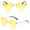 Colorful Ocean Creative Unique Luxury Heart Women Sun Glasses Rimless Sunglasses Tear Shape