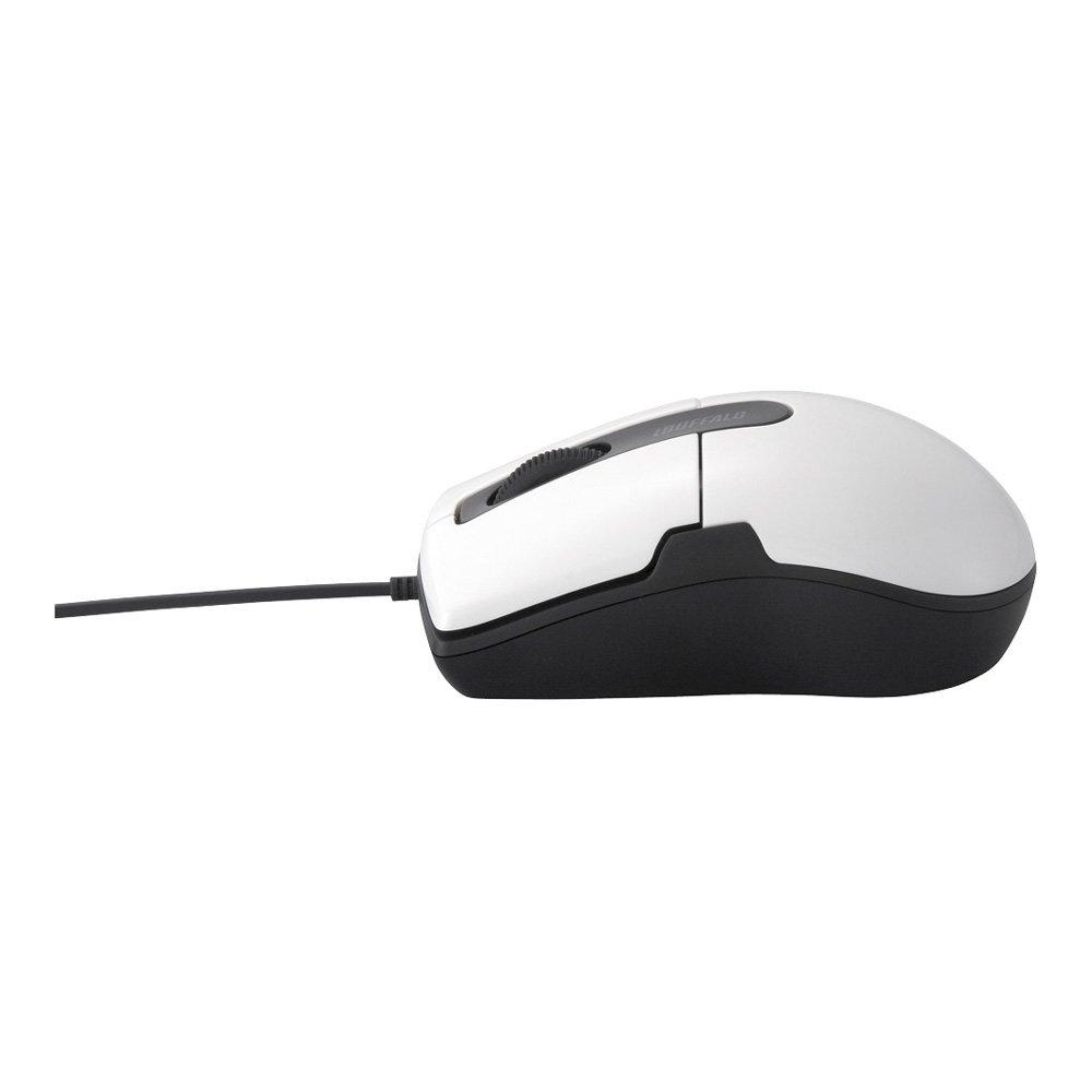 Buffalo BUFFALO Wired BlueLED 3 BSMBU26SMWH Mouse, Quiet, Buttons, Medium, White,