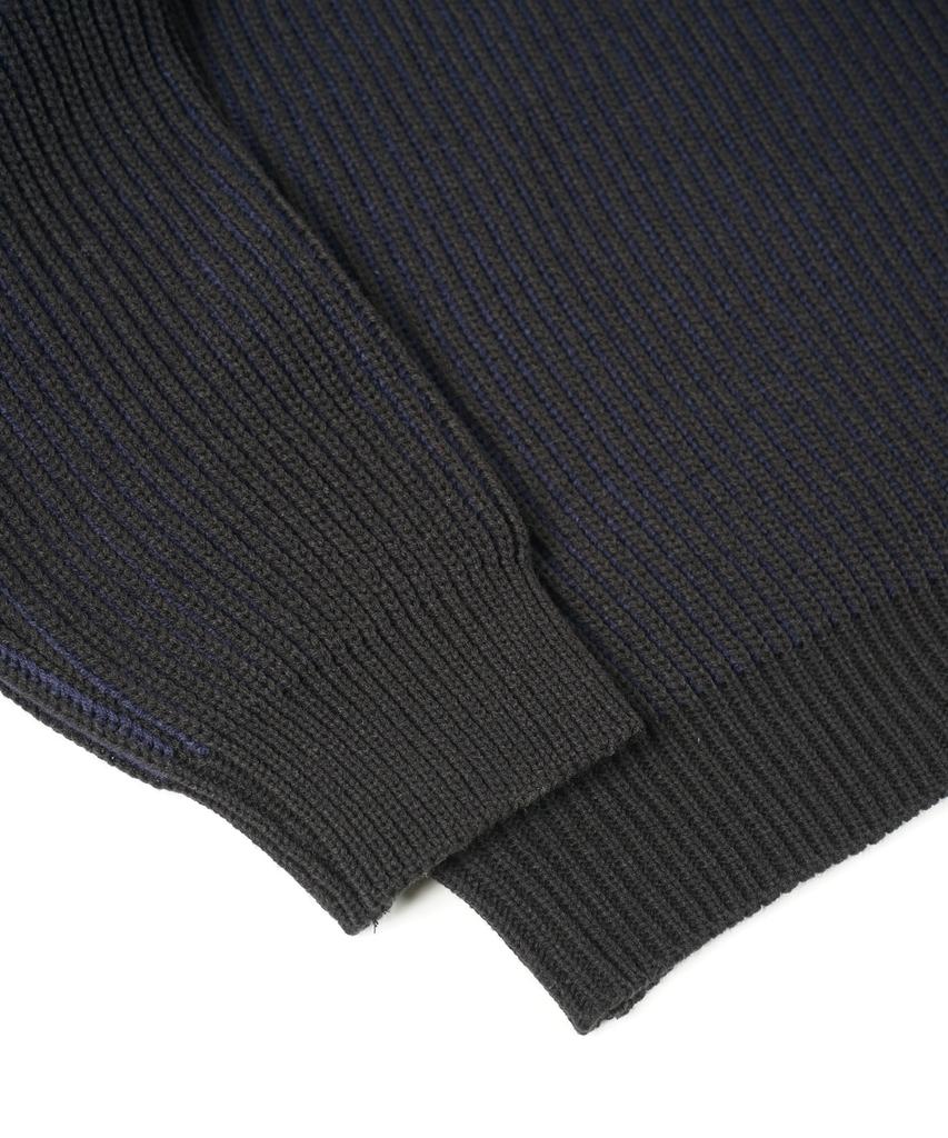 BIRBANTE Multi-Blend Half Zip Knit - Black/Navy