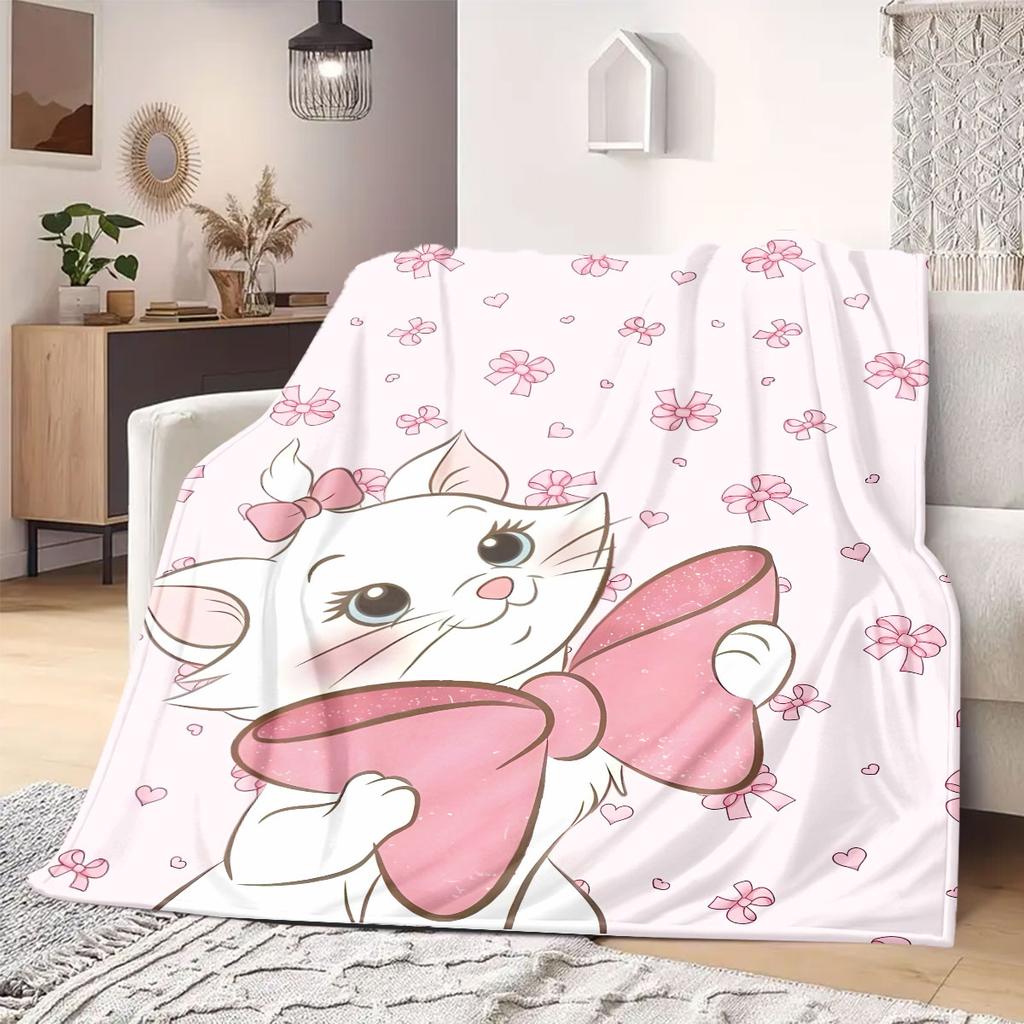 kitten Print Flannel Blanket for Sofas Beds Bedrooms Chairs Travel Picnics Cartoon Home Decor New