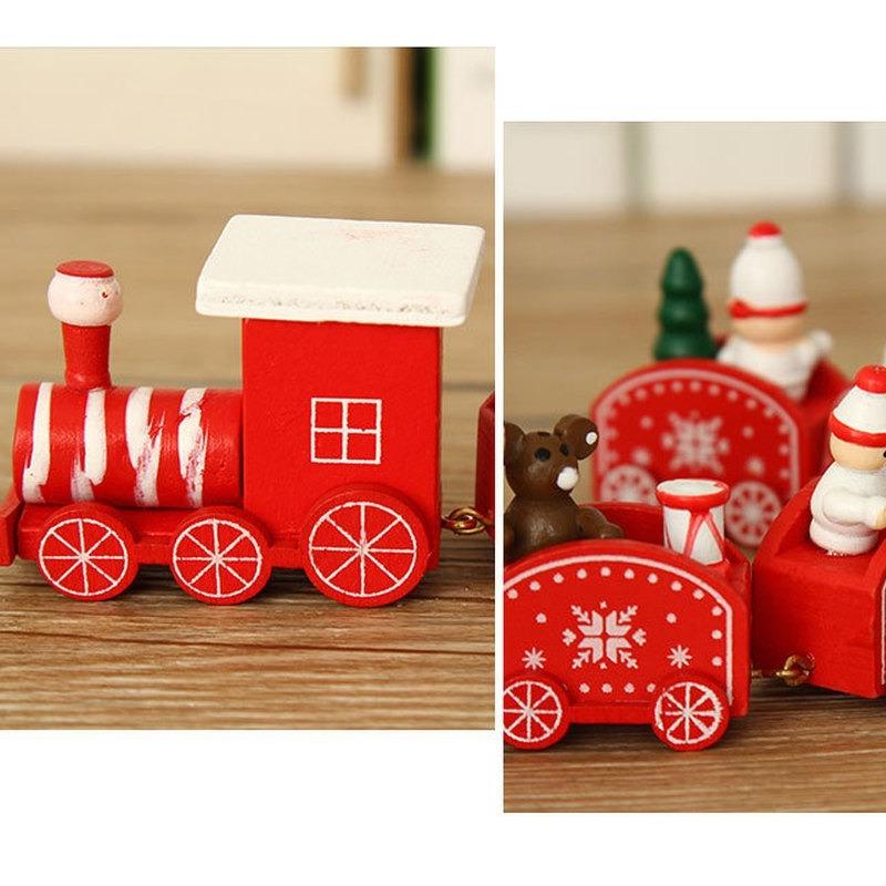 Wooden Train Decoration Home Santa Claus Christmas New Year Christmas Children Gifts Toys