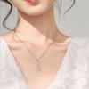 Elegant S925 Sterling Silver Diamond Gourd Necklace with Tassel - Women's Luxury Fashion Clavicle Chain