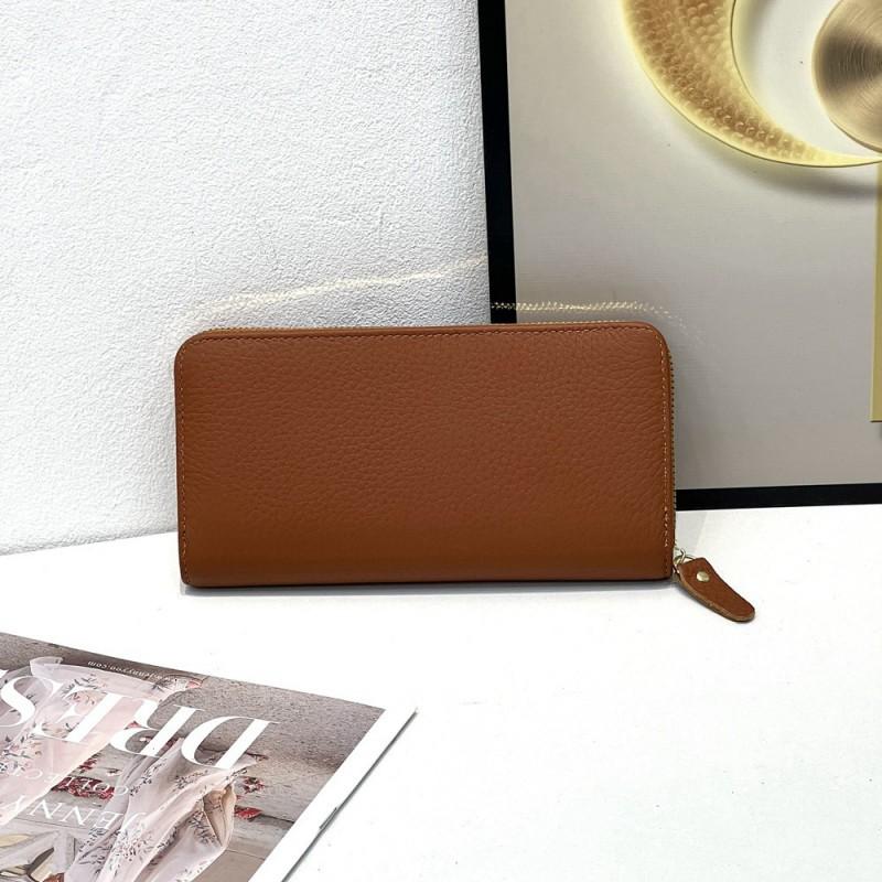 

Women s Fashionable Long Wallet First Layer Cowhide Soft Change Purse Hand Bag 5113 хаки