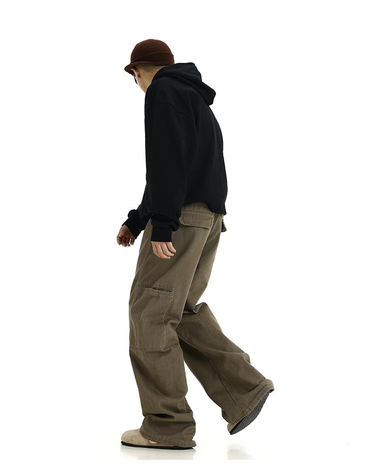 Maillard Retro Braun Stich Unisex Latzhose - Lässige Nischendesign Jeans