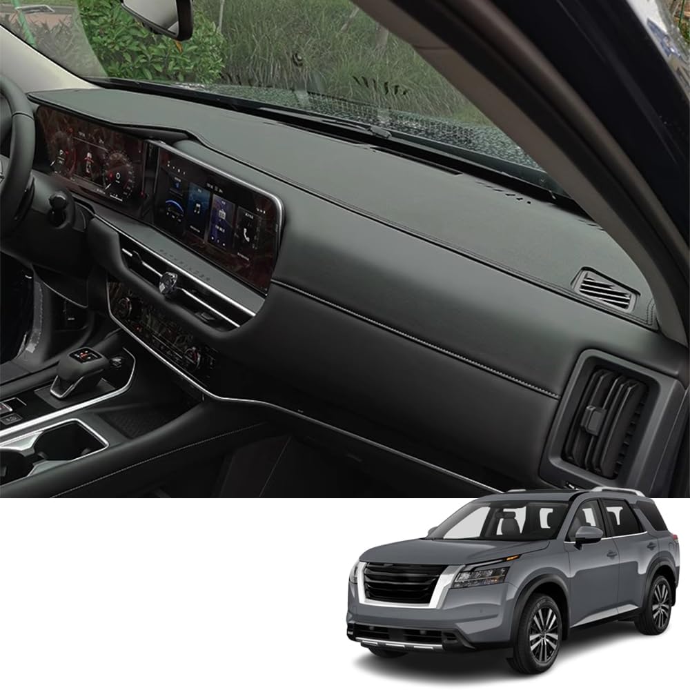 Custom Interior Accessories for Nissan Pathfinder 2022 2023 2024 2025 Leather Center Console Cover Dashboard Cover Dash Cover Mat Pad Balck(Without