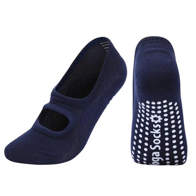 Damen Yoga Socken, atmungsaktiv, Silikon, rutschfest, Pilates Socken, Baumwolle, rückenfrei, Damen Fitness, Tanz, Ballett, Sport Socken Hausschuhe