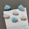 6pcs Glitter Cloud Design White / Blue Color Refrigerator Magnets Set for Kitchen Fridge Home DIY Decoration