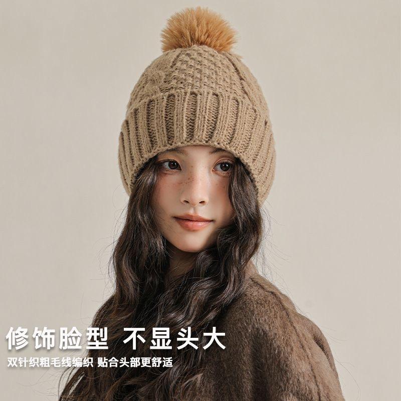 Winter Knitted Wool Cap Warm Versatile Windproof Twist Knitted Cap Ear Protector Student Pullover Hat Fashion Hat