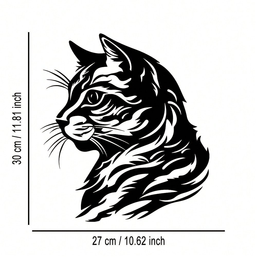

Abstract Cat Metal Wall Art Minimalist Elegant Home Decor Office Living Room 27x30