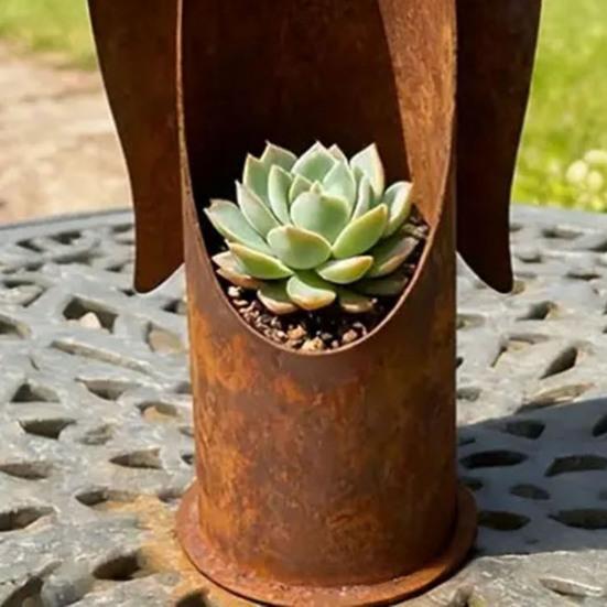 1/2Pcs Rusty Angle Candle Holder Weather-proof Iron Art Tealight Candle Stand Metal Candlestick Indoor Outdoor Garden Home Office Desktop Decoration