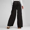 Puma Logo Striped Woven Loose Wide Leg Casual Pants Women bottoms Black 629110-01