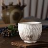 Marui Pottery Shigaraki Ware Hechimon Teacup, Approx. 250ml Capacity, Snow Wings Design, White, 3-4498
