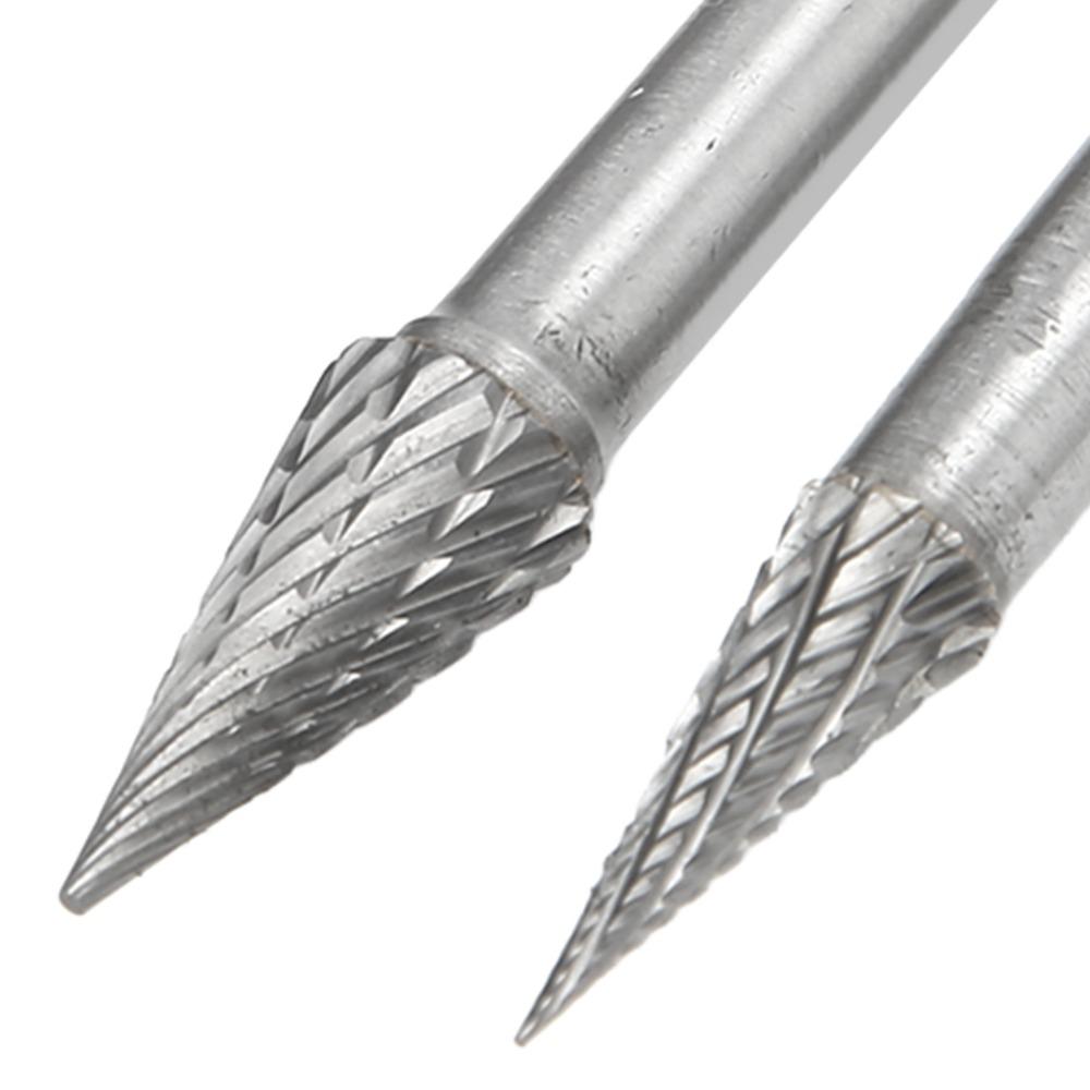 5PCS Double Cut Carbide Rotary Burrs 6mm Shank Carbide Burr Set Carbide Cutting Heads  Auto Shop