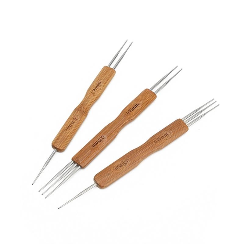 Double Head Dreadlock Crochet Hook for Hair, 0.5mm 0.75mm Dreadlock Needle Tool for Braid Craft 1 Hook, 2 Hooks, 3 Hook