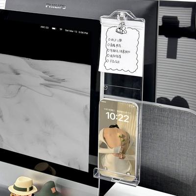 Acryl Monitor Seiten-Memo-Board Transparenter Haftnotizblock Büro Schreibtisch Arbeitsplatzorganisation