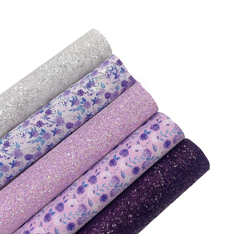 22x30cm/ Sheet Faux Leather Rainbow Chunky Glitter Fabric For Handmade Coin Purse Bag Diy Bows Hair Accessories Craft Material