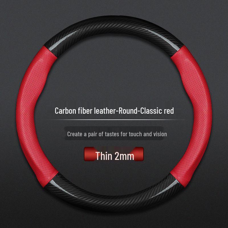 Stylish Breathable Carbon Fiber Steering Wheel Cover with D-Type Design