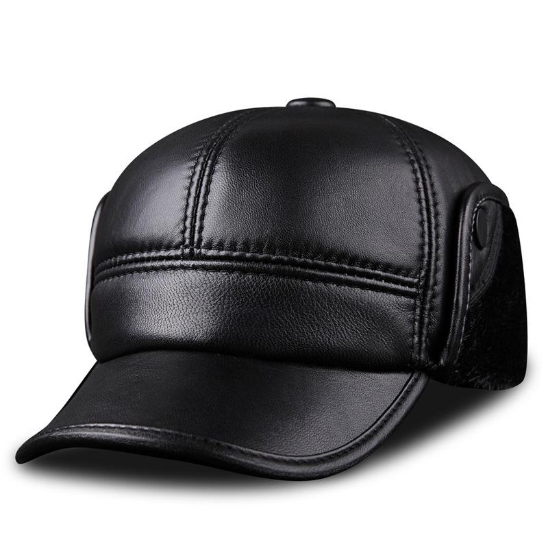 Men's Lambskin Winter Hat with Ear Protection, Plus Velvet Warmth, Suitable for Middle-Aged and Elderly