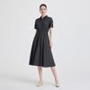 Giovanni Valentino Casual Lapel Short Sleeve A-Line Dress