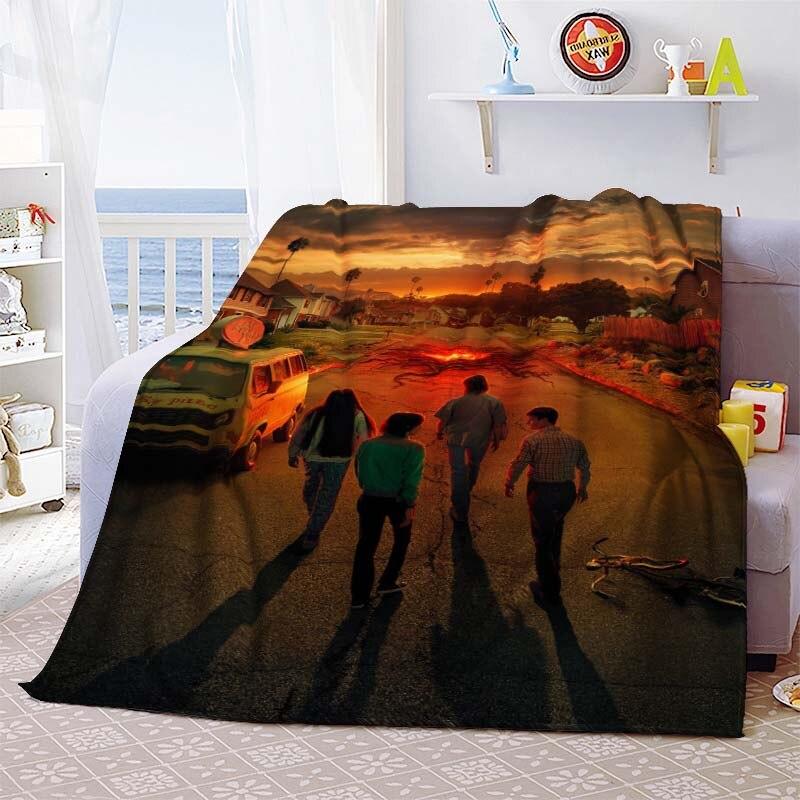 Heißer Film Stranger Things Deckenbezug Cartoon Flanelldecken für Betten Sofas Warmes Bettlaken Weiche Bettwäsche Zimmerdeko Fan-Geschenk
