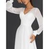 Spring Summer Women's Long Dress, European American Sexy Long Sleeve Chiffon Mesh Maxi Dress Evening Party Gown