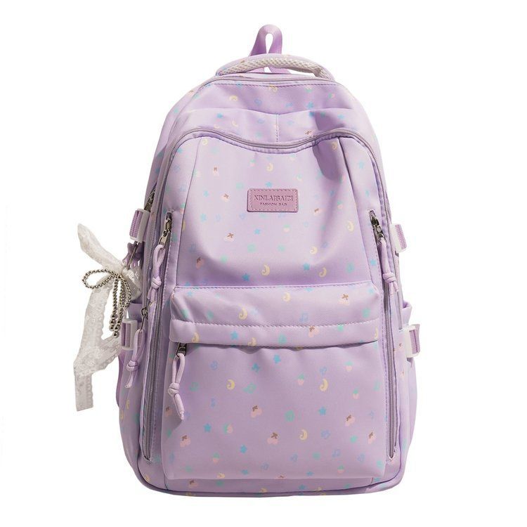 Schoolbag Ice Mist Soft Light Cartoon Cute Backpack Japanese Girl Gentle Healing Casual Versatile Lightweight Travel School Bag