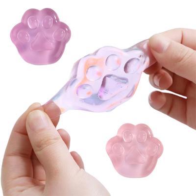 Yousheng 3Pcs Stress Relief Toys Soft TPR Flexible Quick Recovery Mini Cute Pinch Toy Anxiety Relief Colorful Squeezing Cat Paw Fidget Squishes Toys