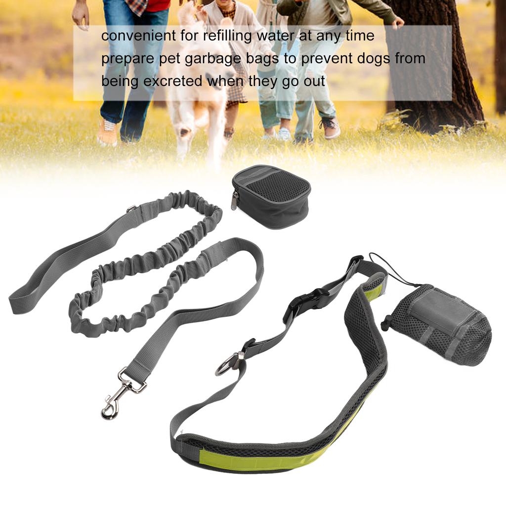 Dog  ing Waist Pack Leash   Reflective Elastic Hands   Dog Leash for Running Walking Hiking