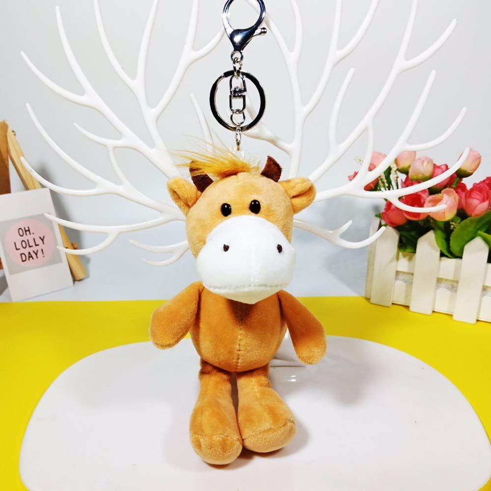 Lion Giraffe Elephant Key Ring Ornament Plush Dolls Animal Plush Toy Plush Keychain Stuffed Toys