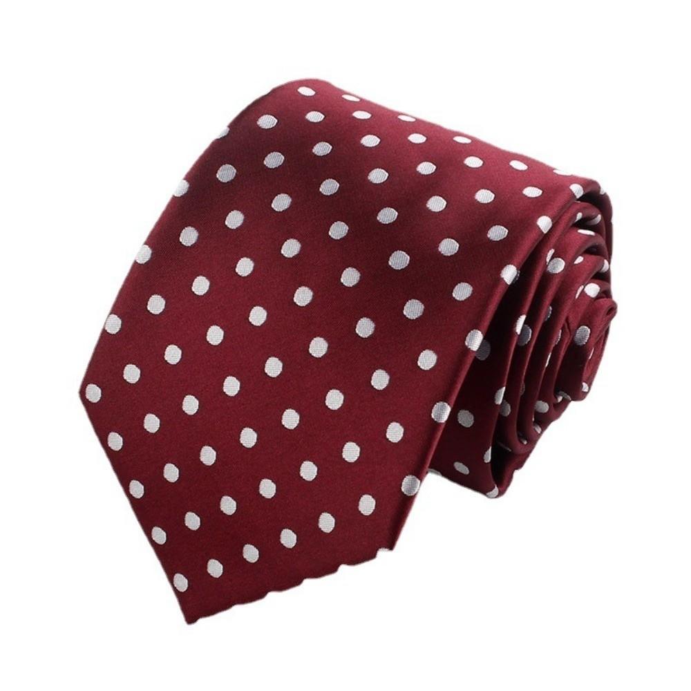 8CM Width Men Tie Polyester Material Business Necktie Fashion Polka Dot Formal Necktie  Interview