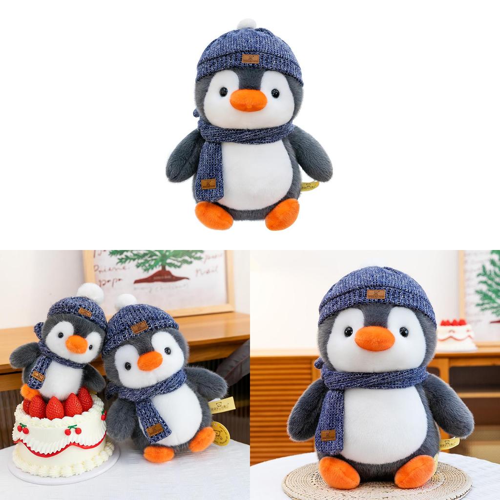 Penguin Plush Toy With Hat And Scarf Ocean Aquarium Gift For Children