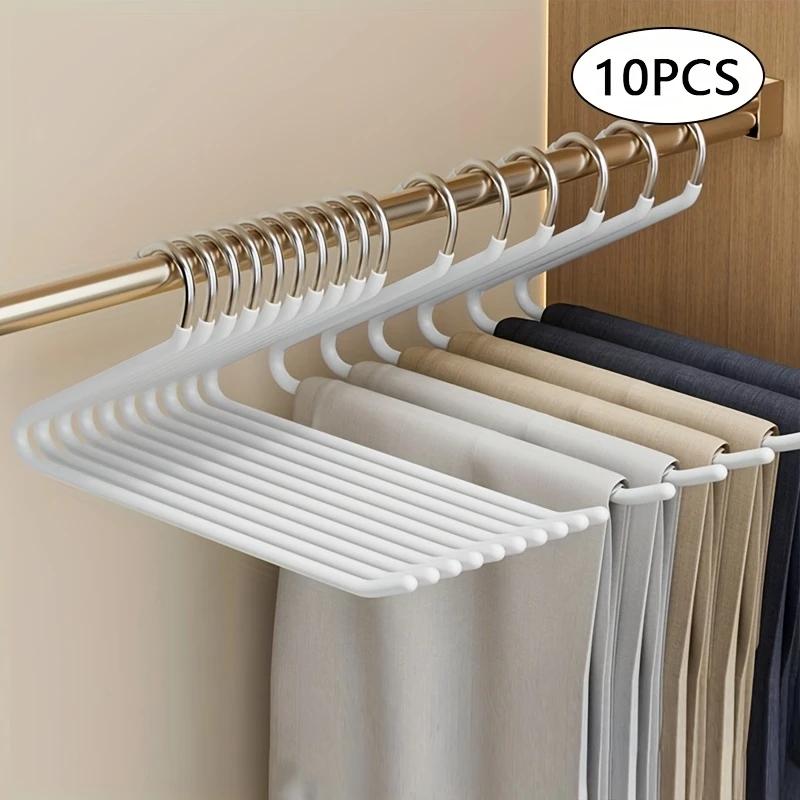 10pcs Metal Z-Shaped Pants Hangers - Space-Saving, Durable for Home & Store Use, Multi-Functional Clothing Rack