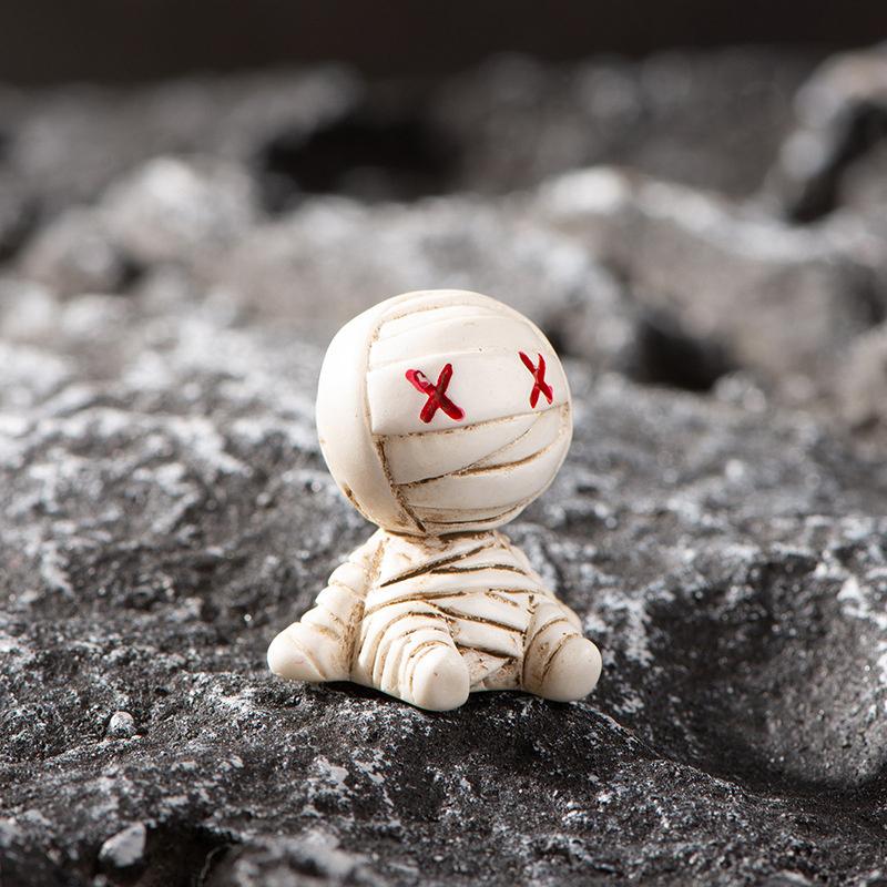 Micro Landscape Halloween Decoration Accessories Mummy Skull Wizard Face-free Monster Pumpkin Resin Small Ornaments