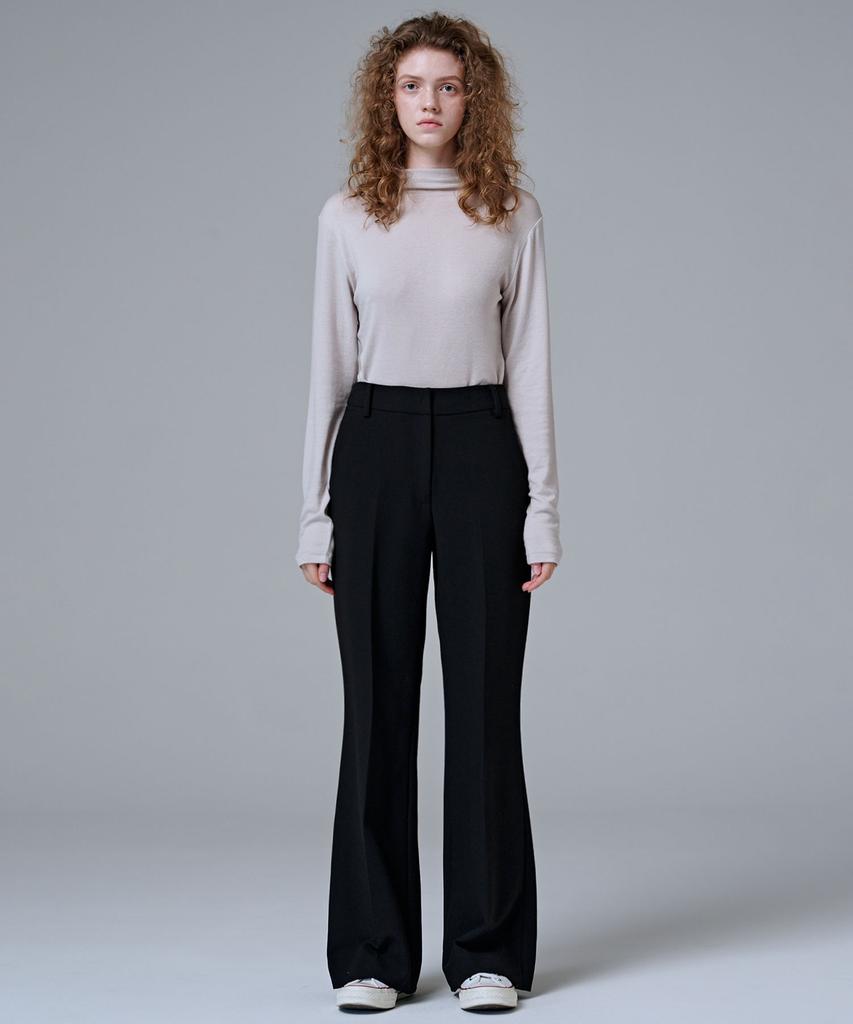MALOUPE 2164 Stretch Flare Pants (Black)