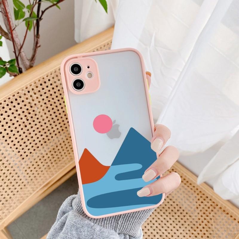Geometric Minimalist Phone Case For IPhone 14 13 12 11 Mini Pro Max XS X Max XR 8 7 Plus SE 2022 Skin Color Phone Cover
