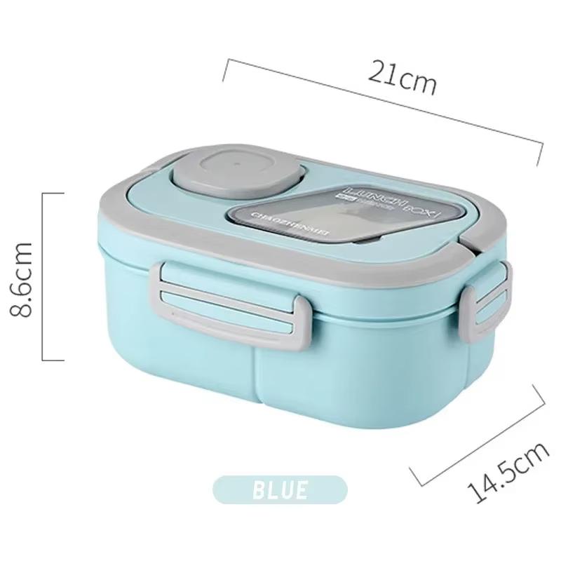 

1Pcs Convenient Insulated Lunch Box European Oval Sealed Fresh-keeping Lunch Box Double-layer Household Adult Bento Box