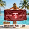 Custom Text Beach Towel, Soft Absorbent Swimming Multi-use TowelBenfica FC