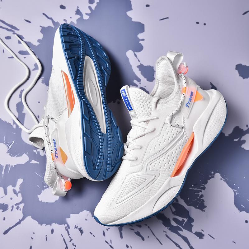 Foreign trade large size men's shoes autumn breathable new mesh sports shoes carbon plate couple height increase shock absorption men's running shoes