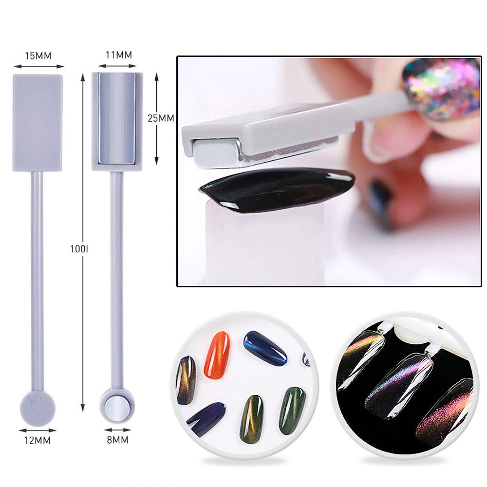 6Pcs 3D Cat Eyes Magnet Magnetic UV Gel Nail Polish Magnet Pens Set Flower Ombre Design Double Head Magnet Stick Manicure DIY