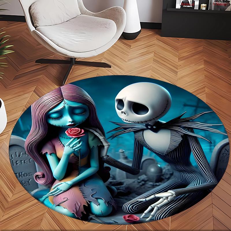 The Nightmare Before Christmas (1) Round Office Rug Decorative Floor Rug for Office Bedroom Living Room and Home Space