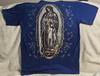 NOSTRA SIGNORA DI GUADALUPE NUESTRA REYNA VERGINE MARIA PREGA T-shirt BLU