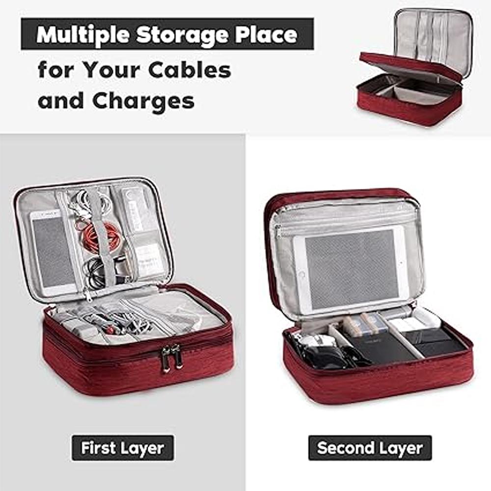 Travel Line Storage Bag Portable Cable Bag Three-layer Multifunction Storage Bag Waterproof Digital Electronic Storage BagMakeup