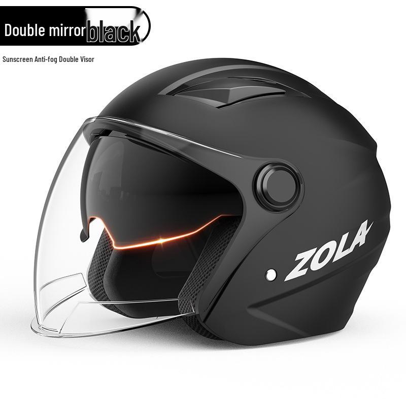 Men's Winter Electric Bicycle Helmet with Anti-Fog and Double Visor, 3C Certified, Korean Style for Motorcycles and Scooters.