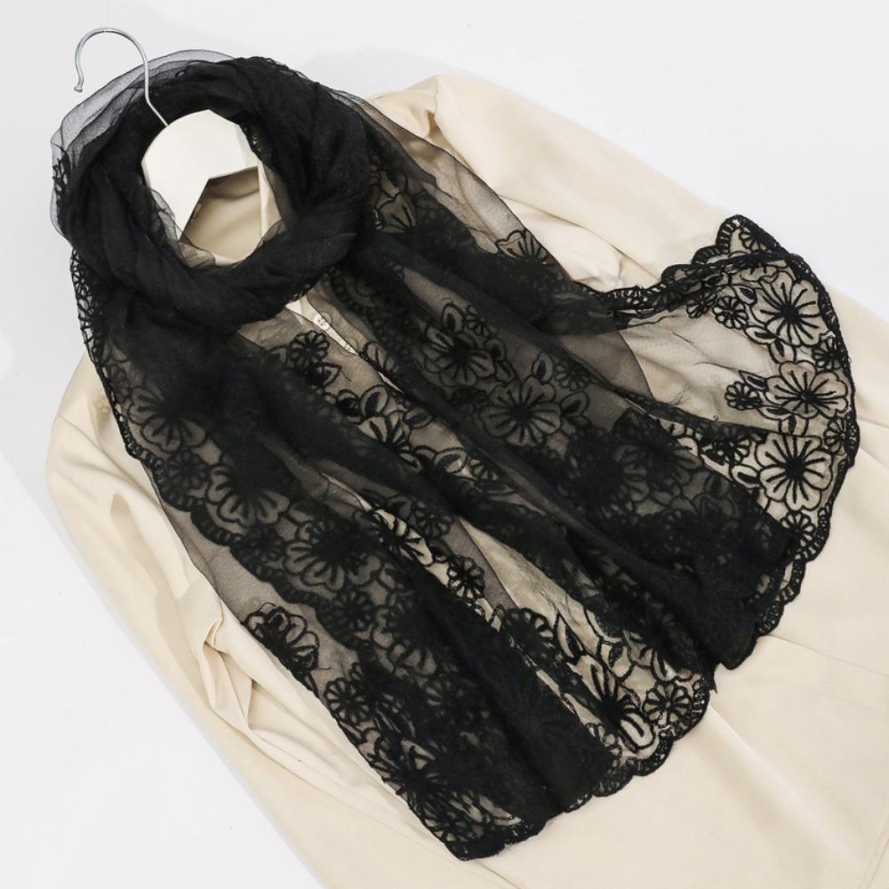 Thin Women's Lace Scarf Long Female Headscarf Literary Summer Sunscreen Shawl