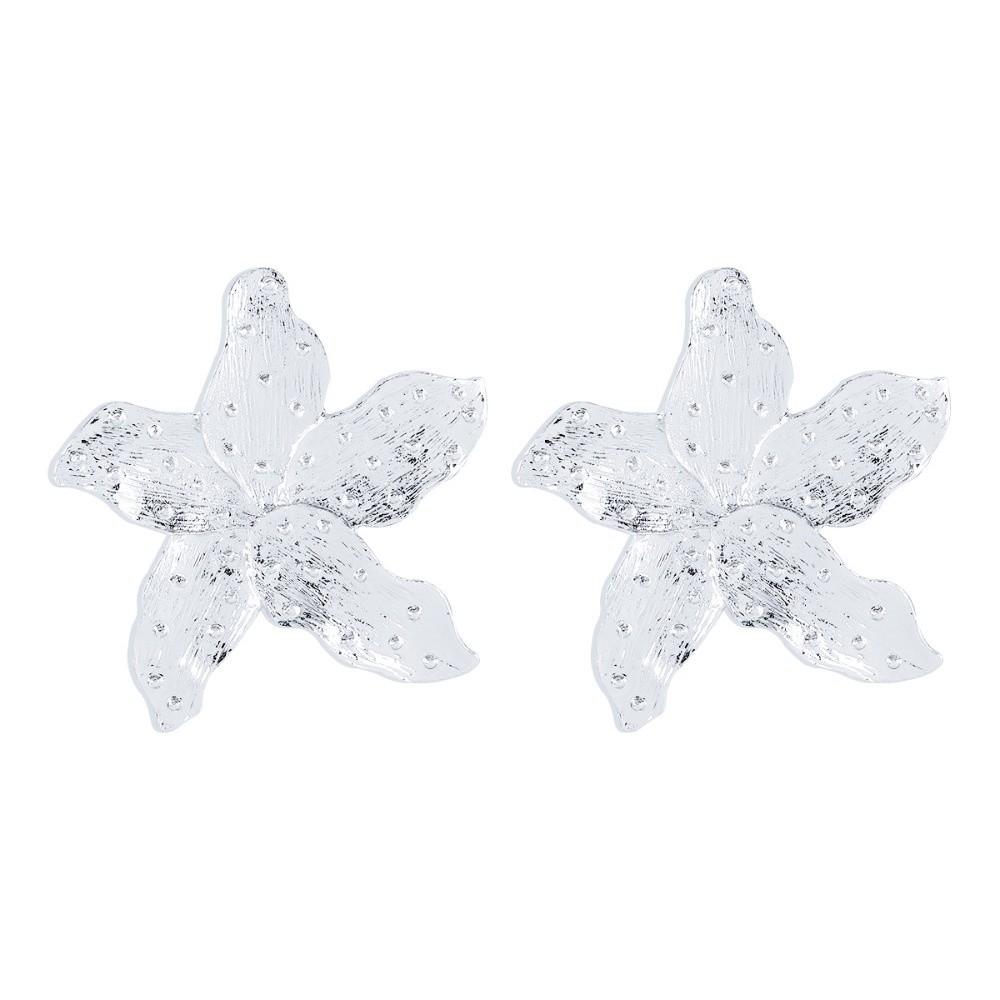 

Fairy Large Flower Earrings Temperament Ear Studs Fashionable Enamel Earrings Gift срібний
