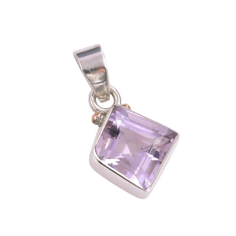 Natural Pink Amethyst Gemstone 925 Solid Sterling Silver Jewelry Pendant 1" G0s48